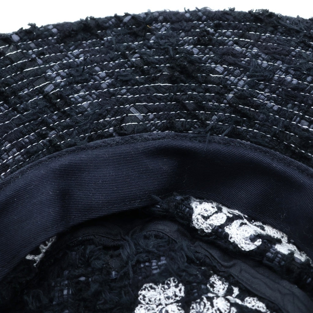 READY MADE(レディメイド) ×DENIM TEARS COTTON WREATH TWEED BUCKET HAT デニムティアーズ ツイード バケットハット 帽子 ブラック RE-DT-BK-00-00-16
