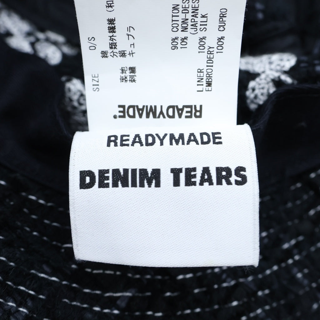 READY MADE(レディメイド) ×DENIM TEARS COTTON WREATH TWEED BUCKET HAT デニムティアーズ ツイード バケットハット 帽子 ブラック RE-DT-BK-00-00-16