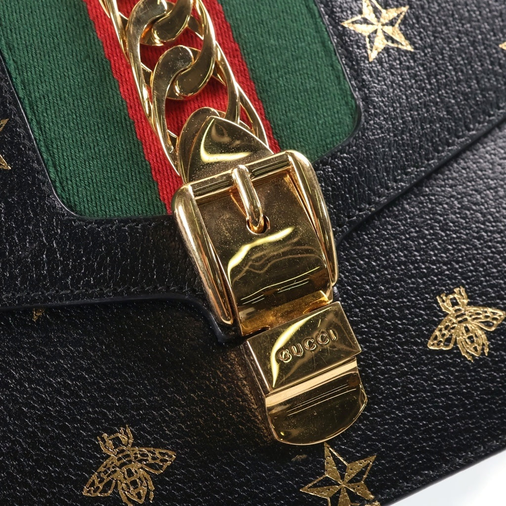 GUCCI(グッチ) シルヴィ シェリーライン ビー スター 2WAY ショルダーバッグ バッグ レディース ブラック 524405