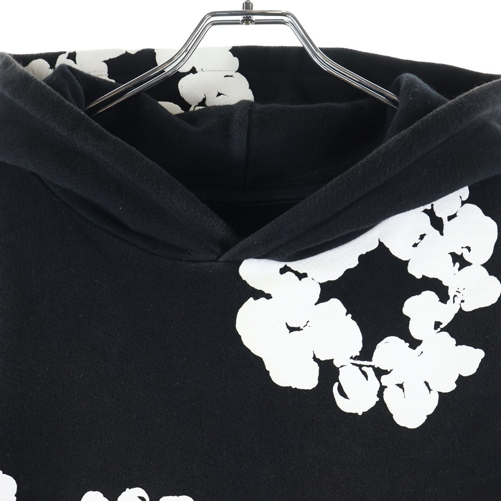 DENIM TEARS(デニムティアーズ) Cotton Wreath PullOver Hoodie コットン フラワー プルオーバーパーカー ブラック/ホワイト