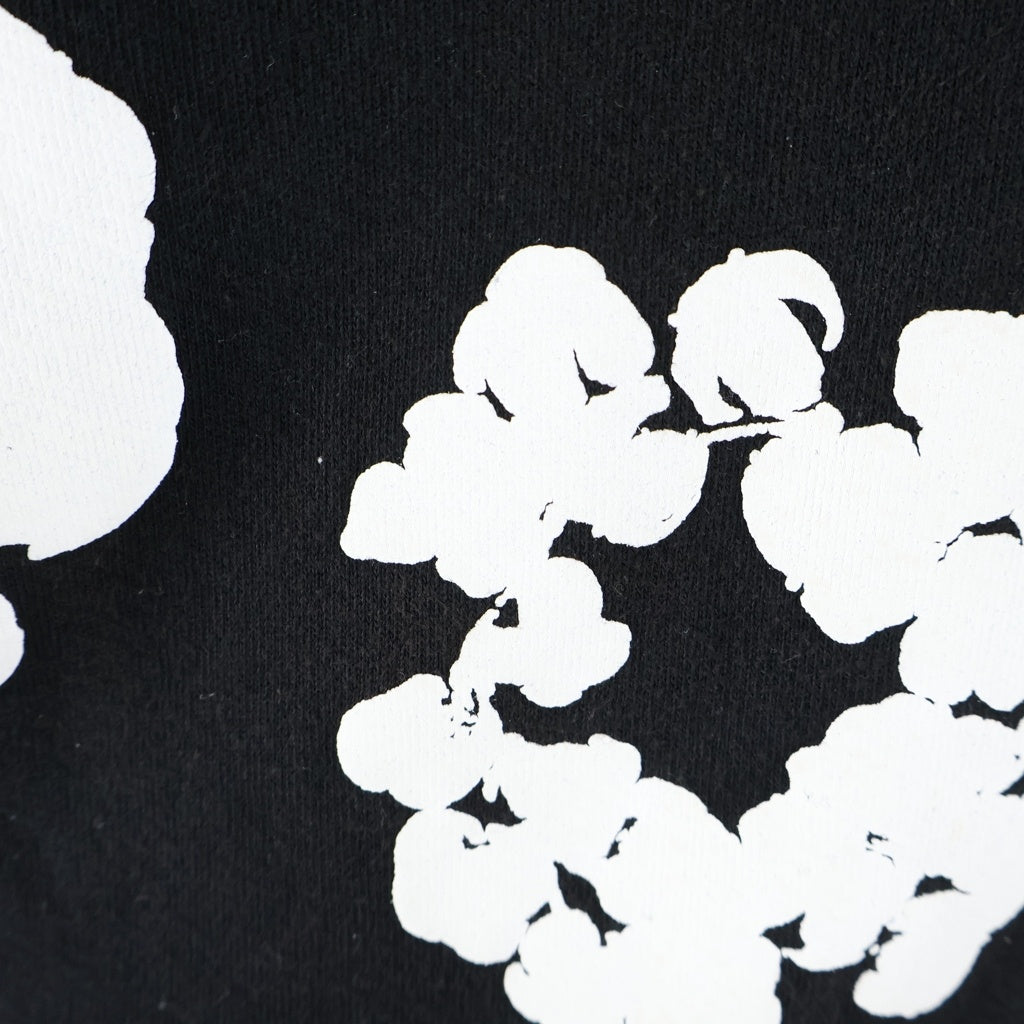 DENIM TEARS(デニムティアーズ) Cotton Wreath PullOver Hoodie コットン フラワー プルオーバーパーカー ブラック/ホワイト