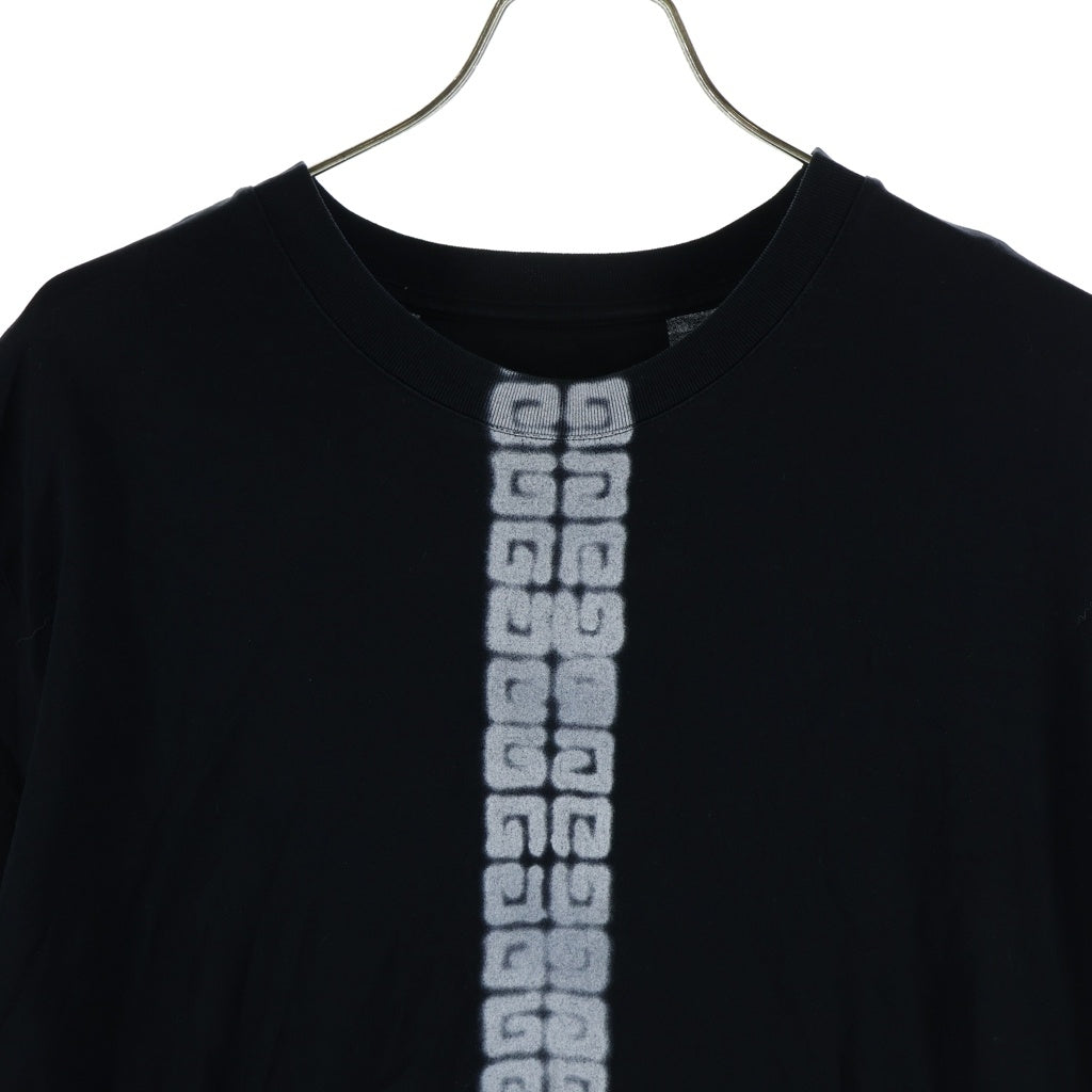 GIVENCHY(ジバンシィ) 4G ロゴ プリント クルーネック Tシャツ 両面Gロゴプリント コットン ブラック BM718B3Y6B