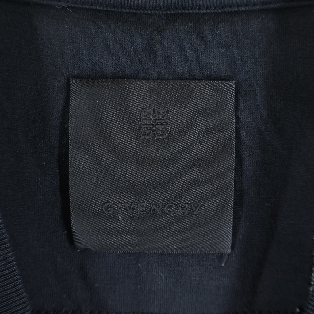 GIVENCHY(ジバンシィ) 4G ロゴ プリント クルーネック Tシャツ 両面Gロゴプリント コットン ブラック BM718B3Y6B