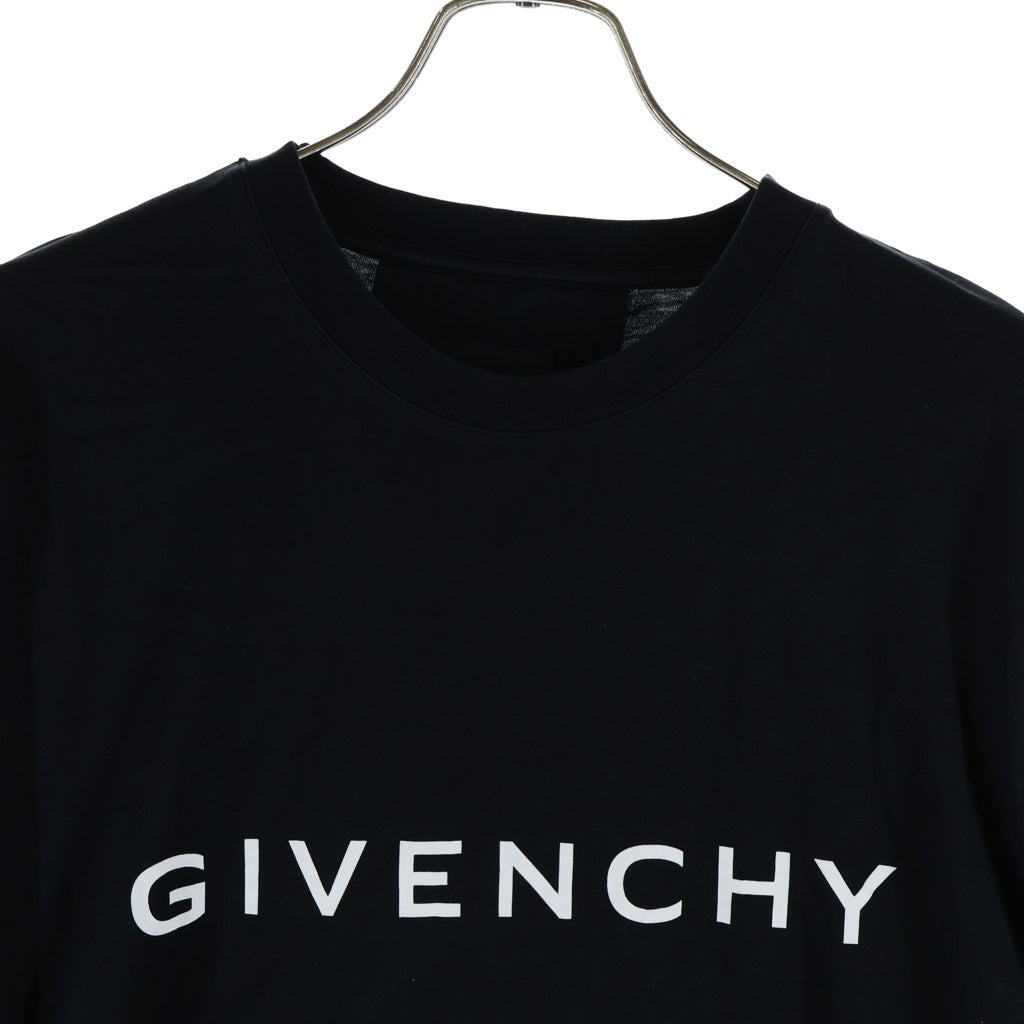 GIVENCHY(ジバンシィ) フロントロゴプリント 半袖Tシャツ カットソー コットン ブラック BM716G3YAC