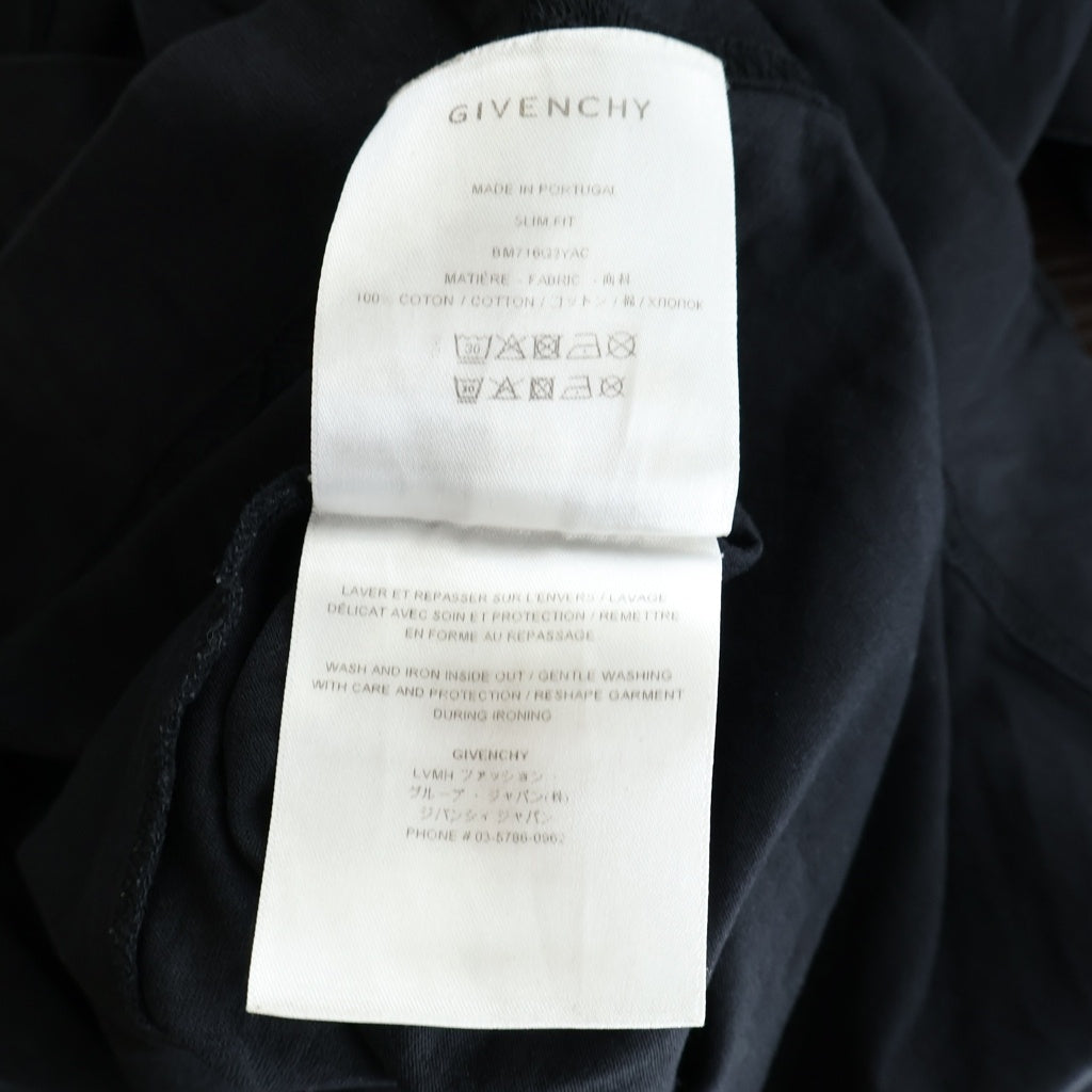 GIVENCHY(ジバンシィ) フロントロゴプリント 半袖Tシャツ カットソー コットン ブラック BM716G3YAC
