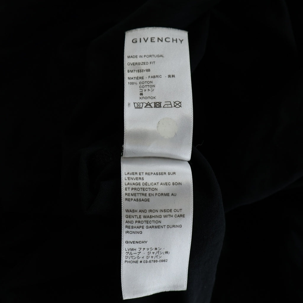 GIVENCHY(ジバンシィ) OVERSIZED FIT T-SHIRT オーバーサイズ 両面ロゴ反転 半袖Tシャツ 半袖カットソー ブラック BM71533Y6B