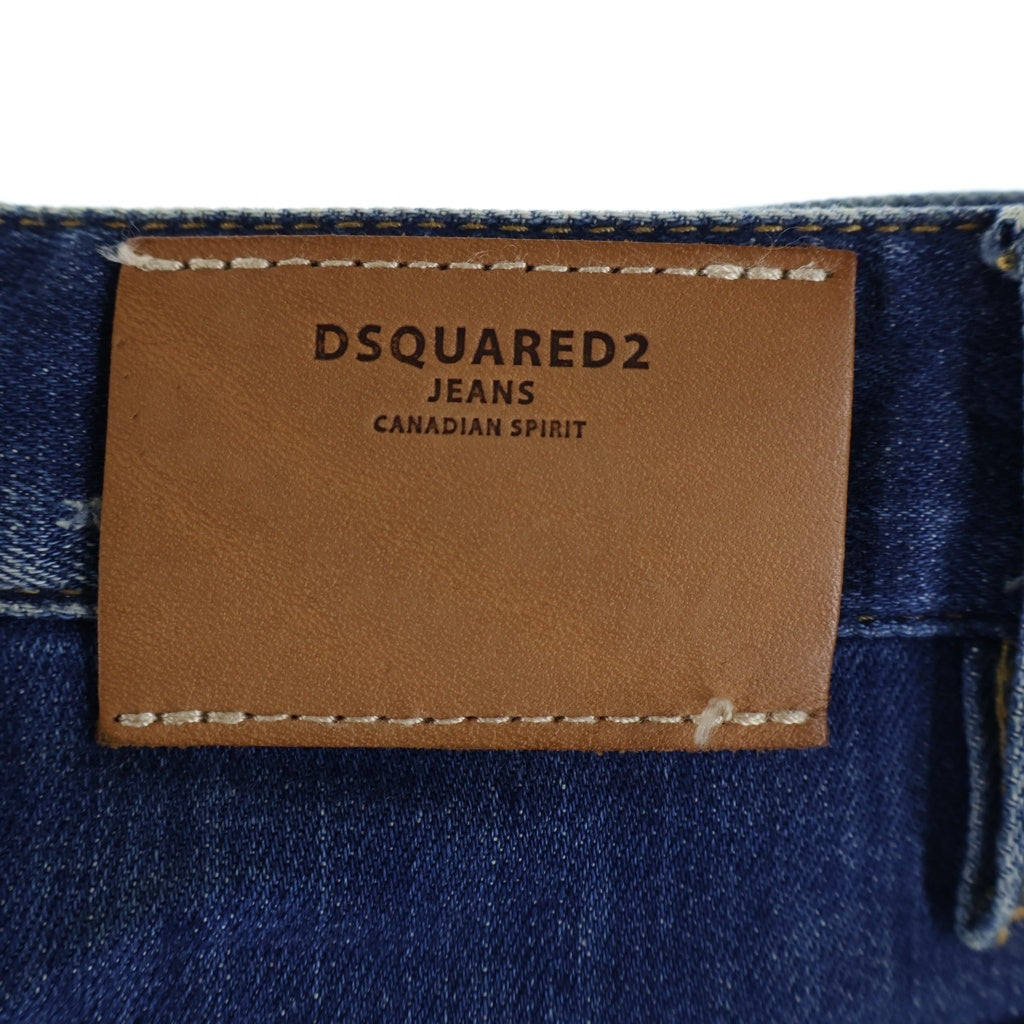 DSQUARED2(ディースクエアード) 23SS Sexy Twist Jean クラッシュリペア加工 スキニー ストレッチ デニムパンツ インディゴ S74LB1265 S30342