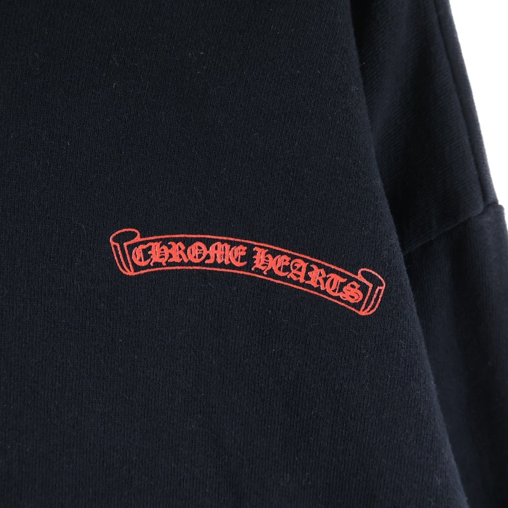 CHROME HEARTS(クロムハーツ) ×MATTY BOY 99 Eyes Chomper SWTSHRT PLVR マッティボーイ 99アイズ 袖フローラル プルオーバーパーカー ブラック
