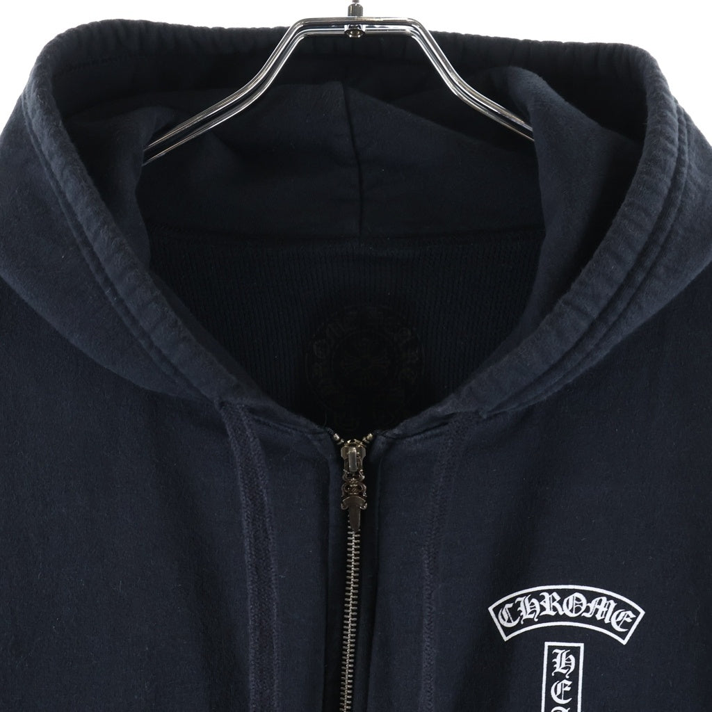 CHROME HEARTS(クロムハーツ) SWTSHIRT HD ZIP バックアーチロゴ 裏地サーマルジップパーカー ブラック