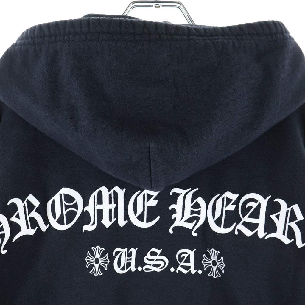 CHROME HEARTS(クロムハーツ) SWTSHIRT HD ZIP バックアーチロゴ 裏地サーマルジップパーカー ブラック