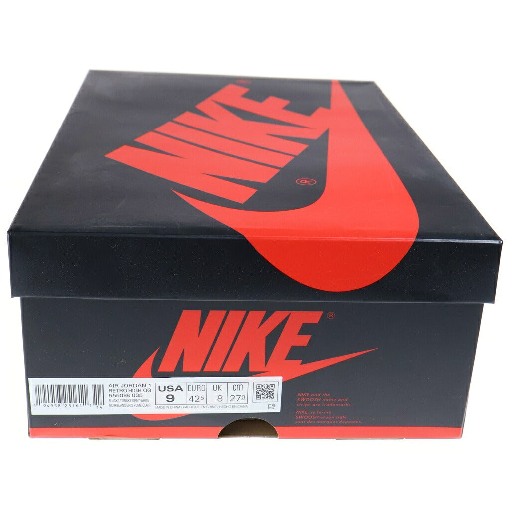 NIKE(ナイキ) AIR JORDAN 1 High OG Shadow 2.0 555088-035 エアジョーダン1 ハイ シャドウ2.0 ハイカットスニーカー シューズ ブラック/グレー US9/27.0cm