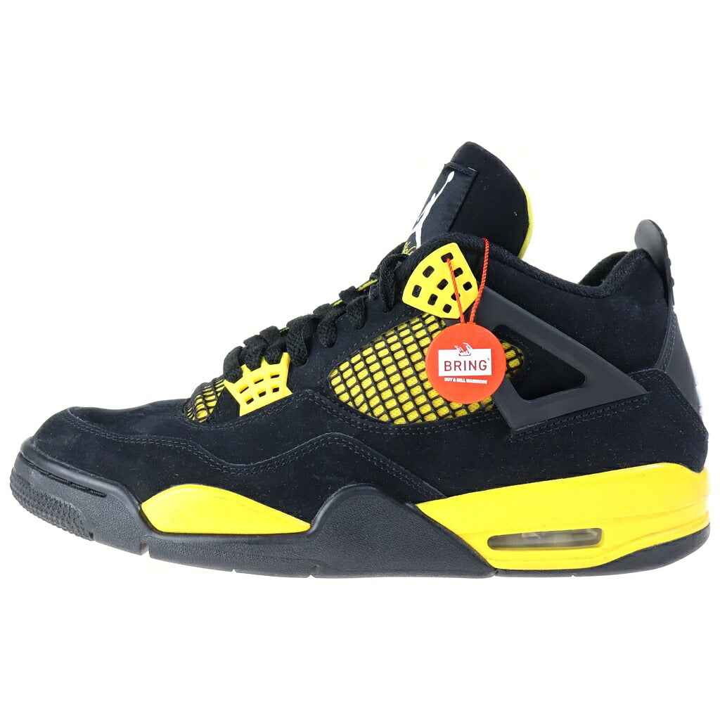 NIKE(ナイキ) AIR JORDAN 4 RETRO THUNDER DH6927-017 エアジョーダン1 レトロ ローカットスニーカー ブラック/イエロー US9/27cm