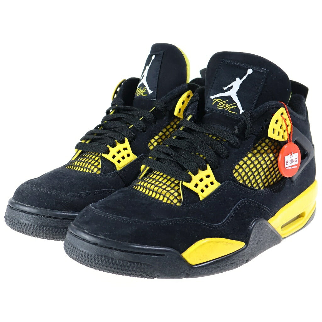 NIKE(ナイキ) AIR JORDAN 4 RETRO THUNDER DH6927-017 エアジョーダン1 レトロ ローカットスニーカー ブラック/イエロー US9/27cm