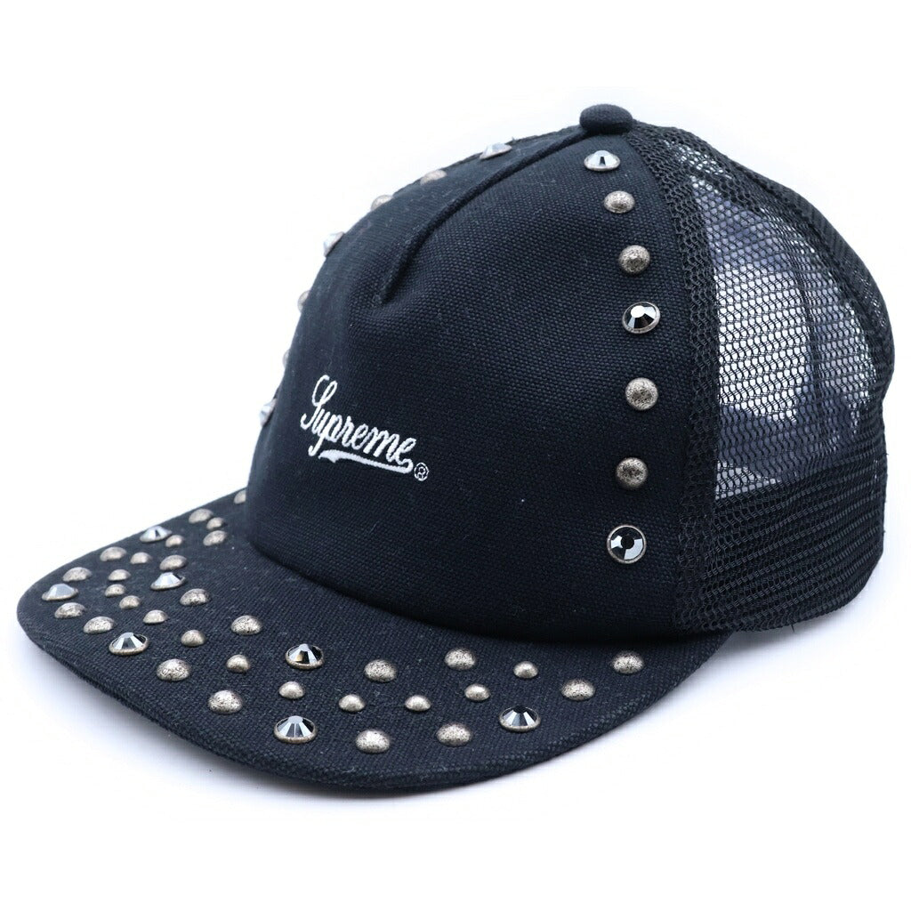 SUPREME(シュプリーム) 25AW×b.b.simon Studded Mesh Back 5-Panel ビービーサイモン スタッズ加工 5パネルキャップ 帽子 ブラック