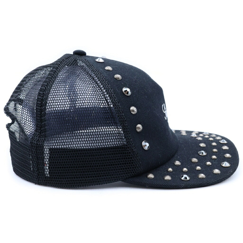 SUPREME(シュプリーム) 25AW×b.b.simon Studded Mesh Back 5-Panel ビービーサイモン スタッズ加工 5パネルキャップ 帽子 ブラック