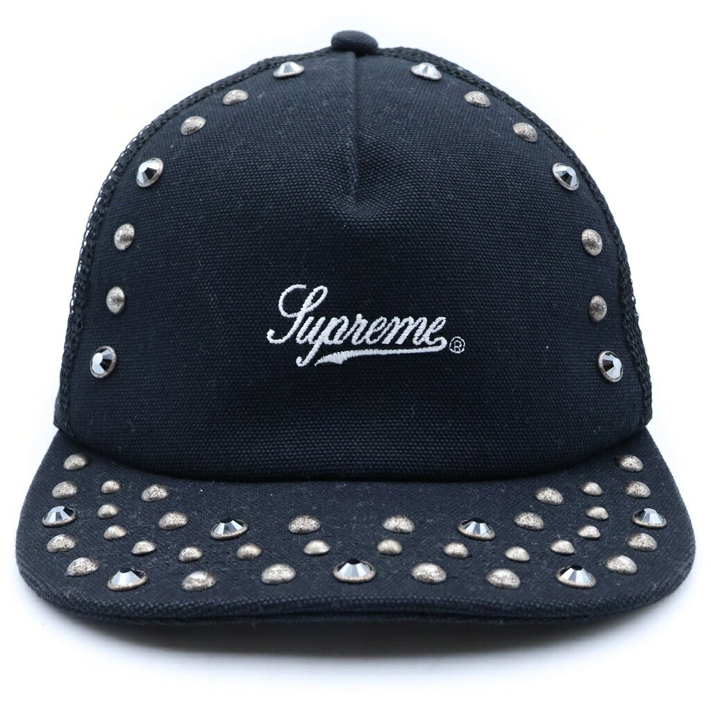 SUPREME(シュプリーム) 25AW×b.b.simon Studded Mesh Back 5-Panel ビービーサイモン スタッズ加工 5パネルキャップ 帽子 ブラック