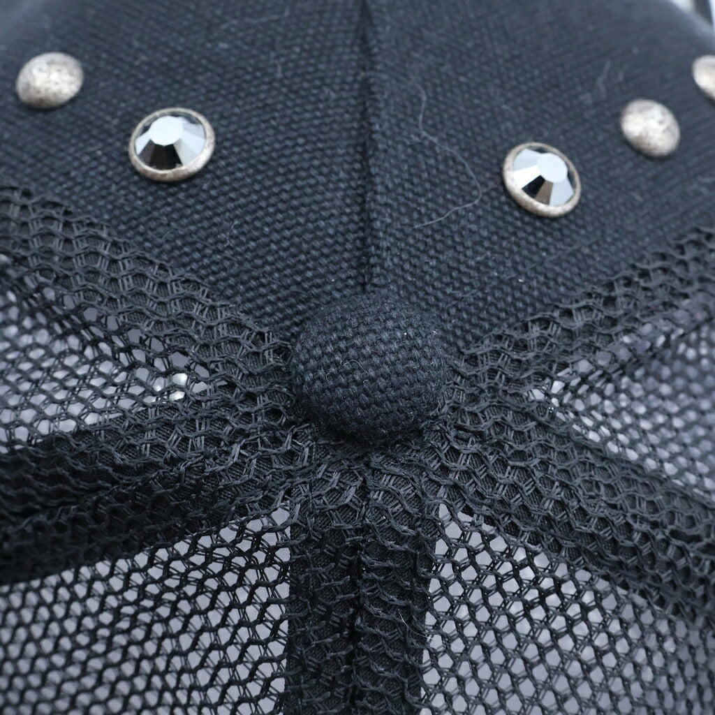 SUPREME(シュプリーム) 25AW×b.b.simon Studded Mesh Back 5-Panel ビービーサイモン スタッズ加工 5パネルキャップ 帽子 ブラック