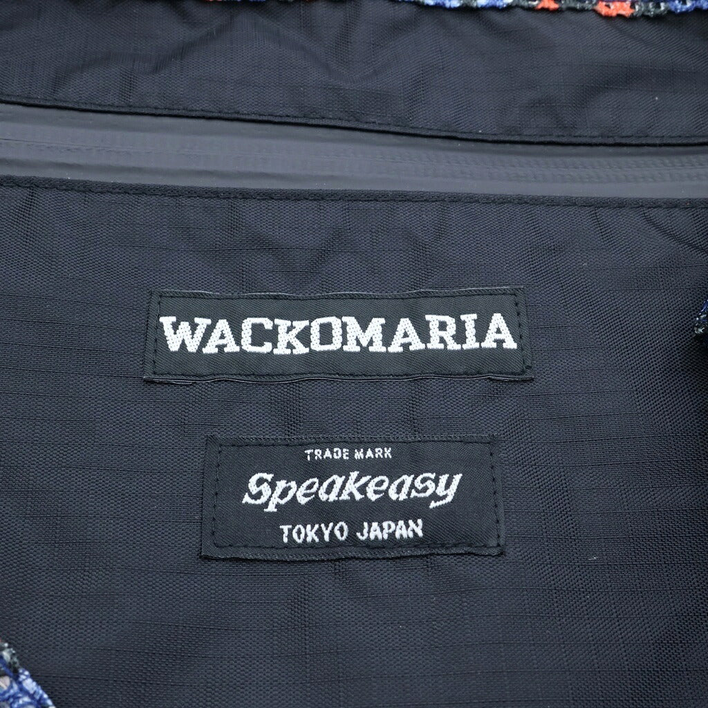 WACKO MARIA(ワコマリア) ×SPEAK EASY LEOPARD SHOULDER BAG スピークイージー レオパード柄 メッシュ ショルダーバッグ ネイビー/オレンジ 25SS-WMA-BG04