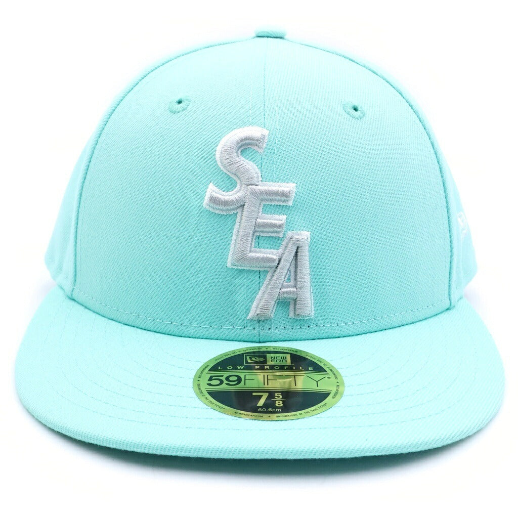 WIND AND SEA(ウィンダンシー) ×NEW ERA ×It's a living Low Profile 59 FIFTY CAP プロフィール59 フィフティーキャップ 両面ロゴ刺繍 ベースボールキャップ 帽子 ライトブルー