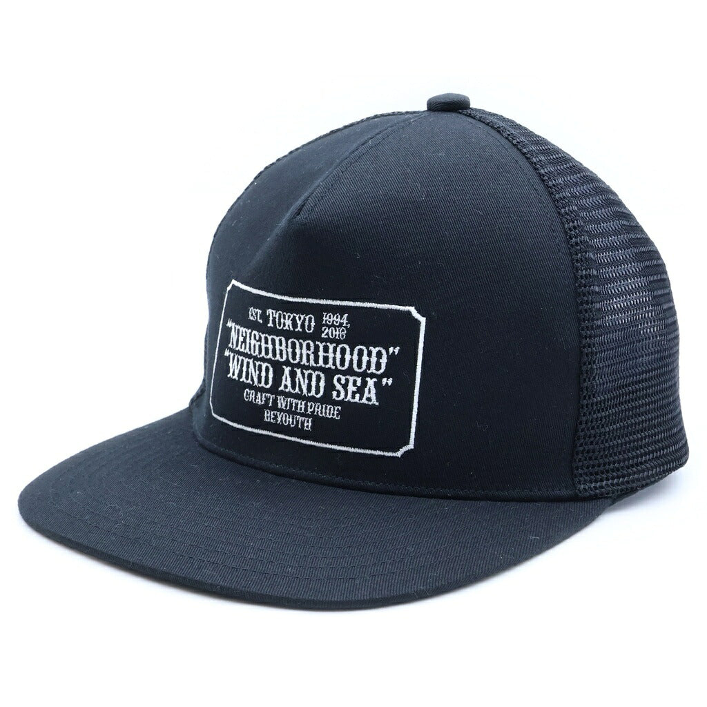 WIND AND SEA(ウィンダンシー) ×NEIGHBORHOOD 22SS C-CAP メッシュキャップ ナイロン ブラック