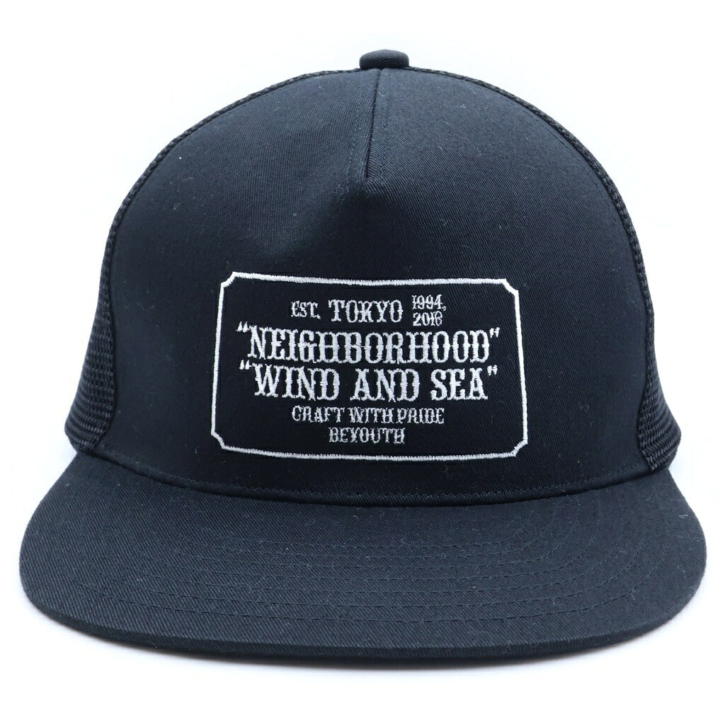 WIND AND SEA(ウィンダンシー) ×NEIGHBORHOOD 22SS C-CAP メッシュキャップ ナイロン ブラック