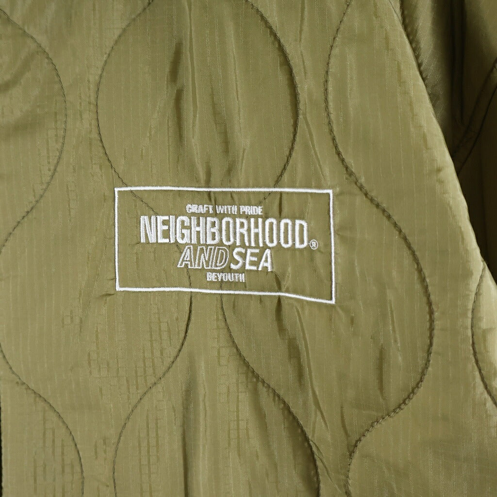 NEIGHBORHOOD(ネイバーフッド) 23SS ×WIND AND SEA SOUVENIR JACKET ウィンダンシー キルティング スーヴェニアジャケット カーキ 231TSWSN-JKM01S