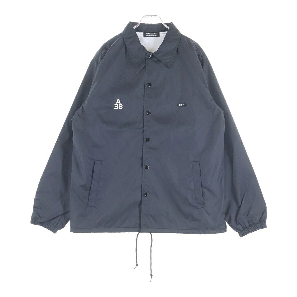 GOD SELECTION XXX(ゴッドセレクショントリプルエックス) × WIND AND SEA NYLON COACH JACKET ウィンダンシー ナイロンコーチジャケット ブラック
