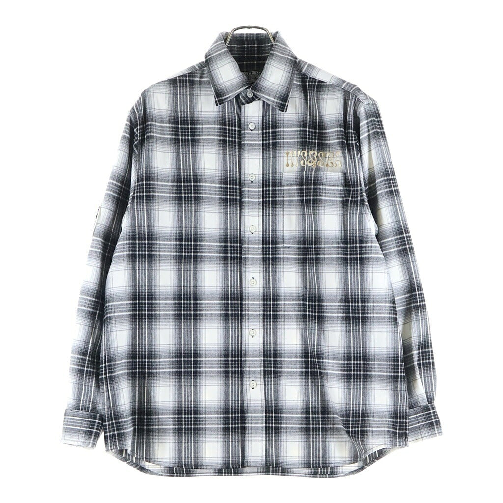 WIND AND SEA(ウィンダンシー) × HYSTERIC GLAMOUR CHECK SHIRT ヒステリックグラマー フランネルチェック 長袖シャツ ブラック/ホワイト WDS-C-HYS-24-Q2-05