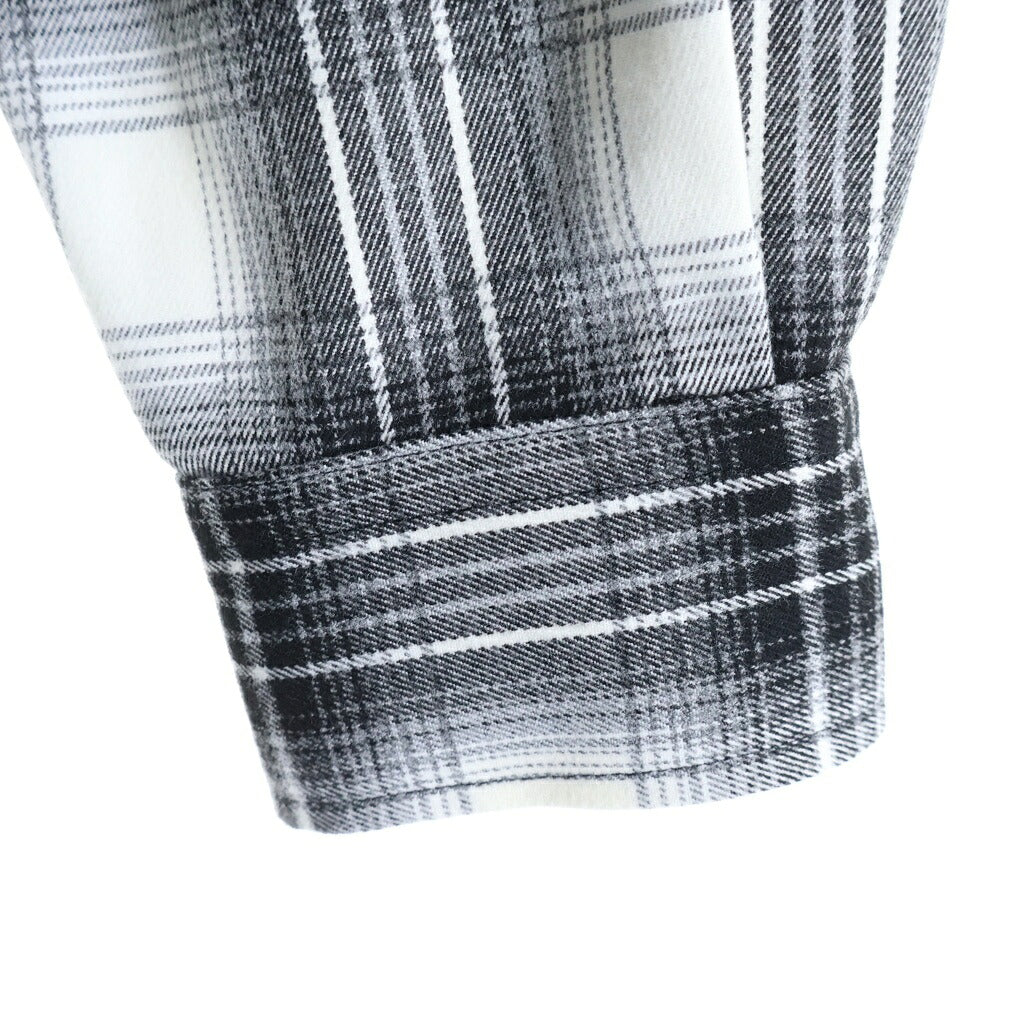 WIND AND SEA(ウィンダンシー) × HYSTERIC GLAMOUR CHECK SHIRT ヒステリックグラマー フランネルチェック 長袖シャツ ブラック/ホワイト WDS-C-HYS-24-Q2-05