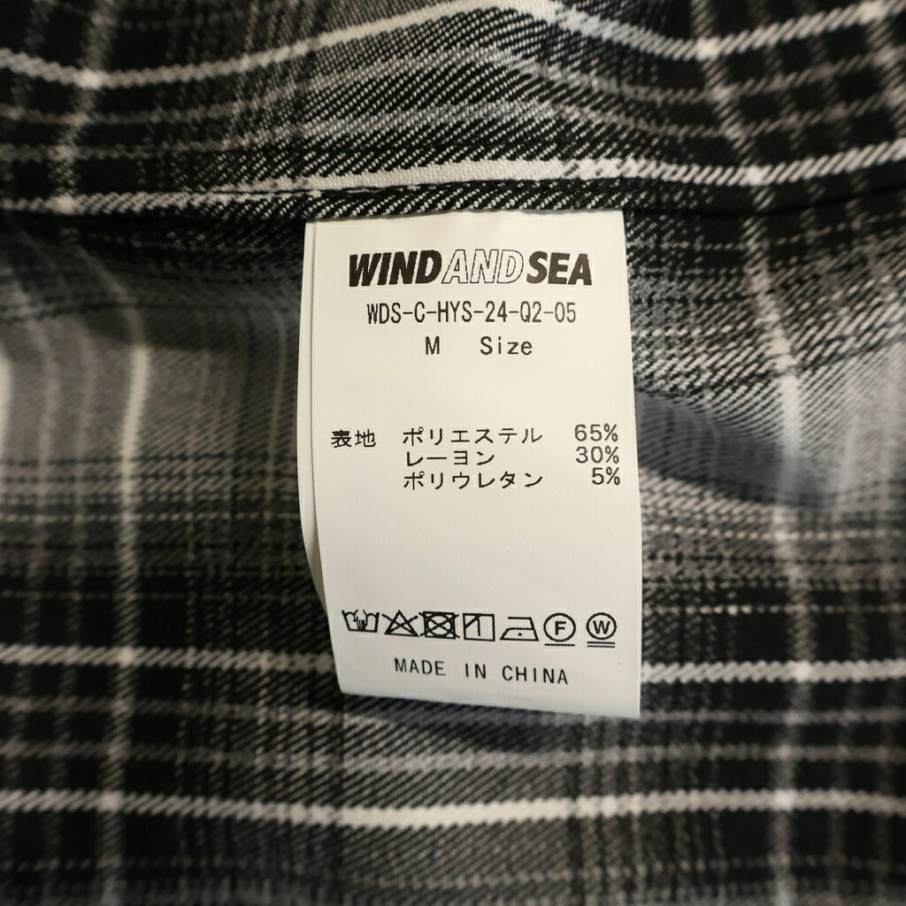 WIND AND SEA(ウィンダンシー) × HYSTERIC GLAMOUR CHECK SHIRT ヒステリックグラマー フランネルチェック 長袖シャツ ブラック/ホワイト WDS-C-HYS-24-Q2-05