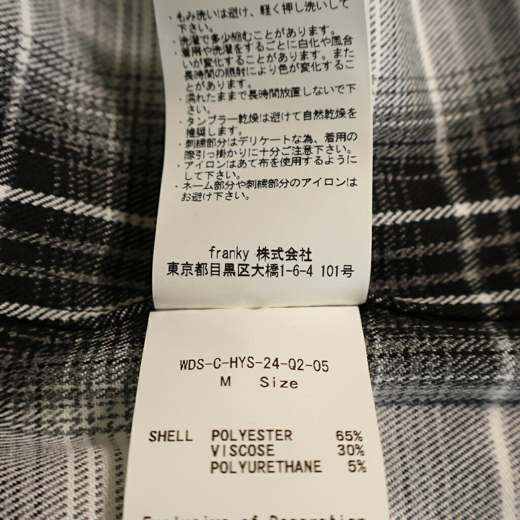WIND AND SEA(ウィンダンシー) × HYSTERIC GLAMOUR CHECK SHIRT ヒステリックグラマー フランネルチェック 長袖シャツ ブラック/ホワイト WDS-C-HYS-24-Q2-05