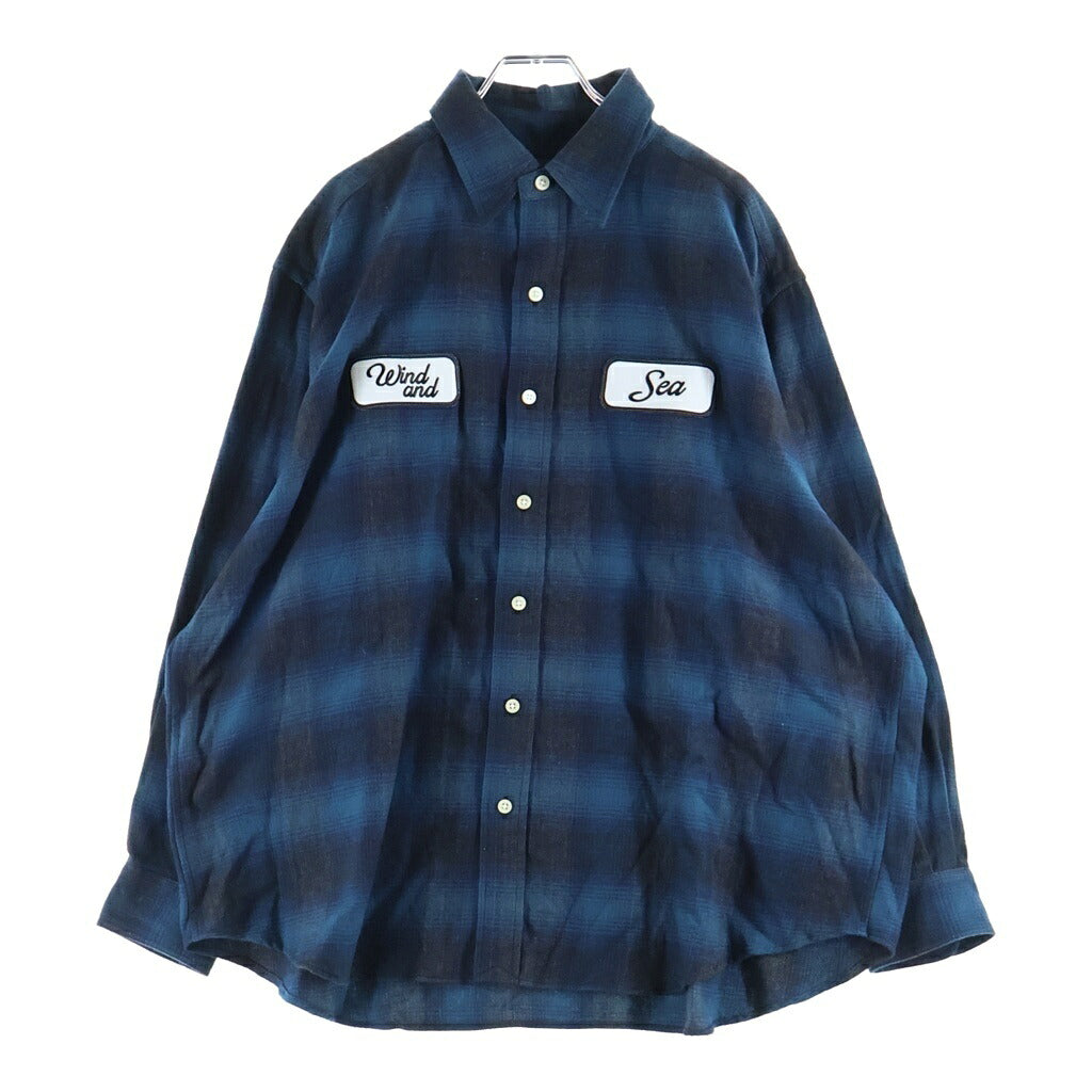 WIND AND SEA(ウィンダンシー) CHECK SHIRT フランネルチェック 長袖シャツ ブルー WDS-13TH-18