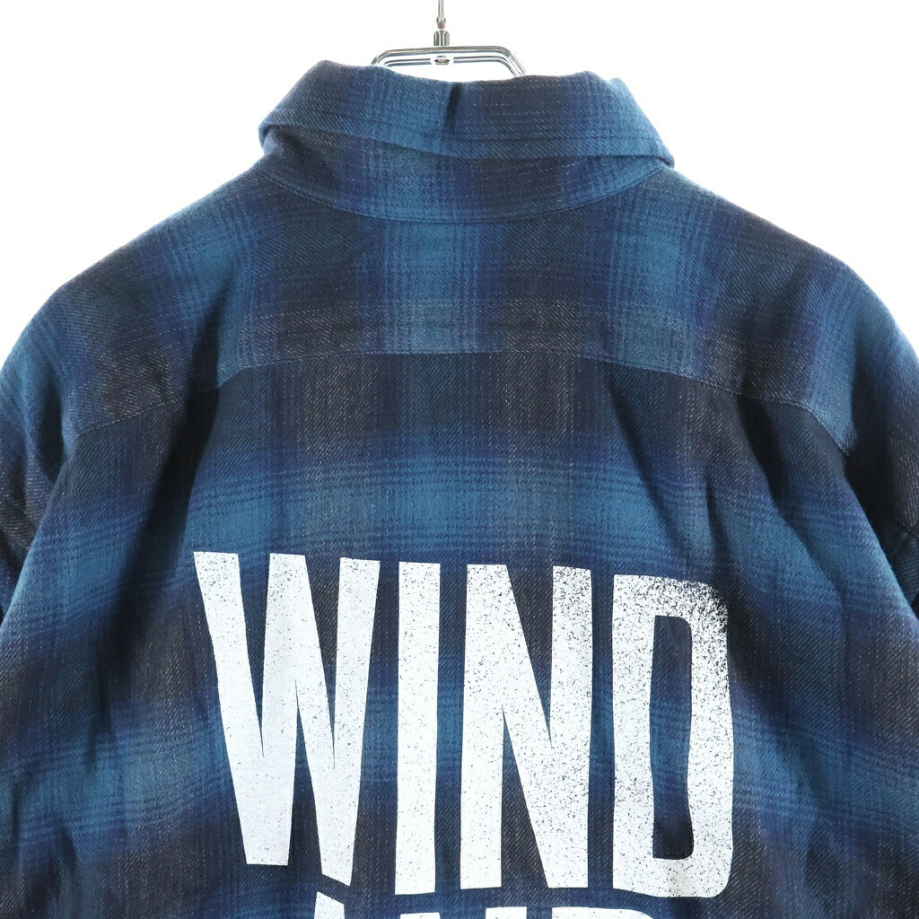 WIND AND SEA(ウィンダンシー) CHECK SHIRT フランネルチェック 長袖シャツ ブルー WDS-13TH-18
