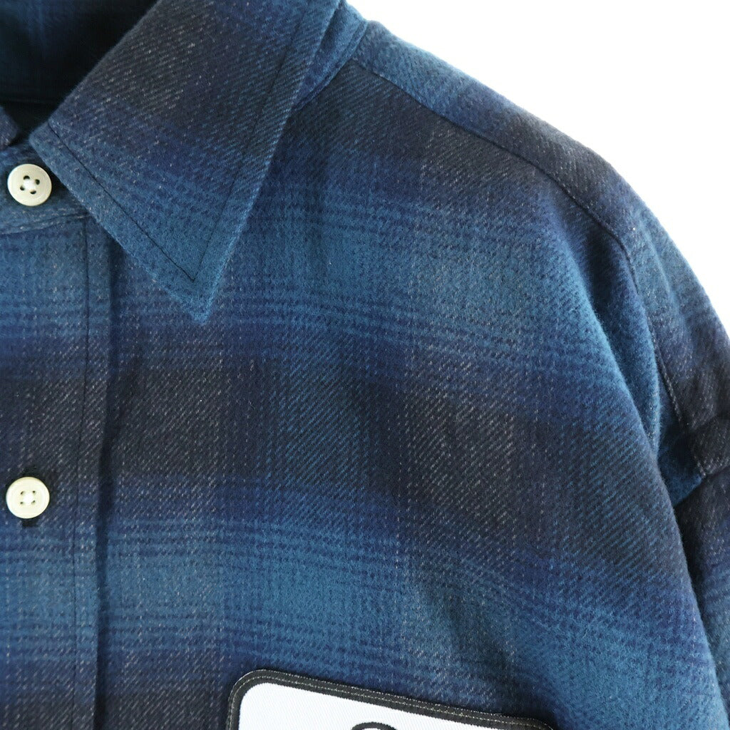 WIND AND SEA(ウィンダンシー) CHECK SHIRT フランネルチェック 長袖シャツ ブルー WDS-13TH-18