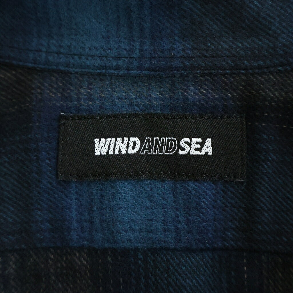 WIND AND SEA(ウィンダンシー) CHECK SHIRT フランネルチェック 長袖シャツ ブルー WDS-13TH-18