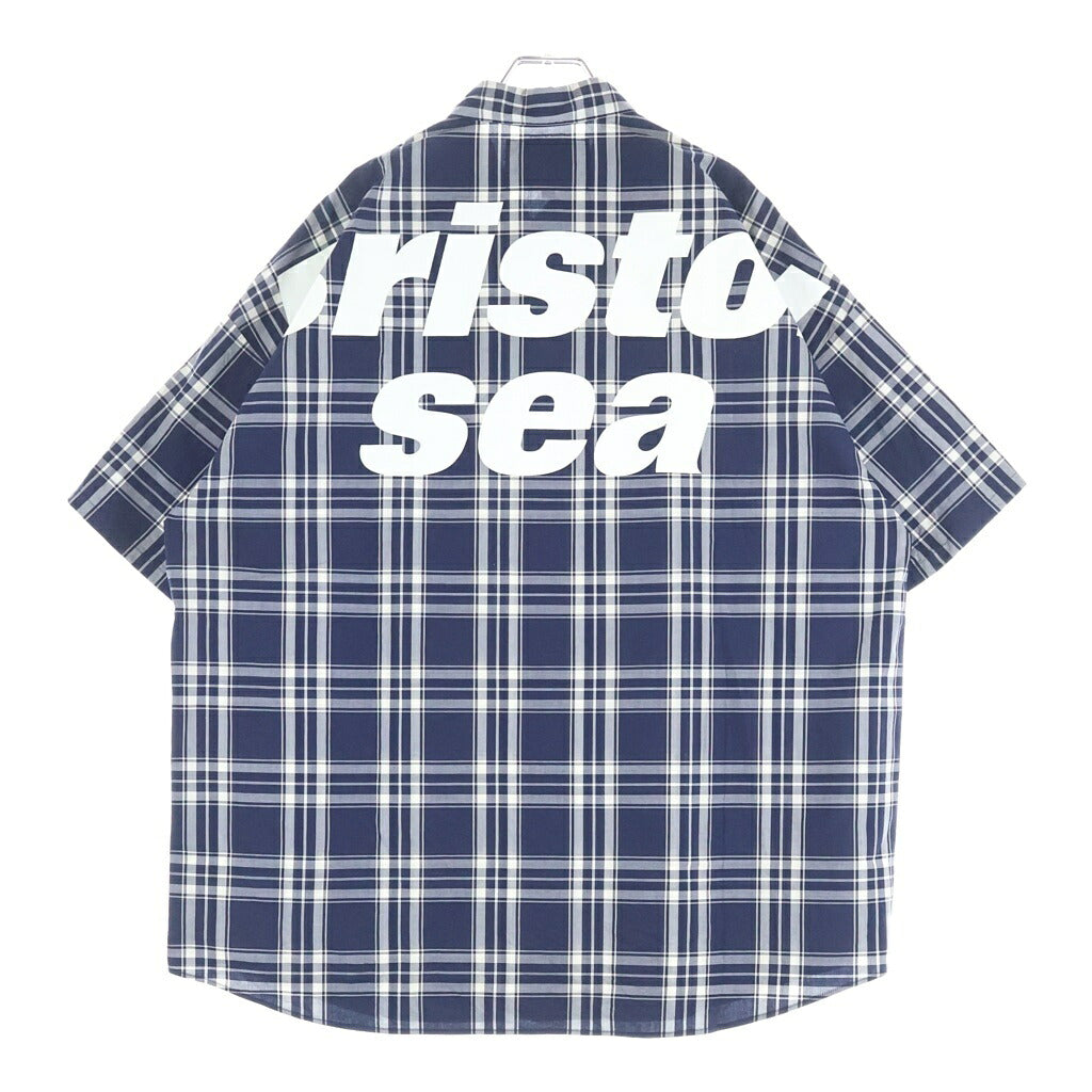 F.C.R.B./F.C.Real Bristol/FCRB(エフシーアールビー/エフシーレアルブリストル) 22SS × WIND AND BRISTOL SEA S/S BAGGY SHIRT ウィンダンシー 半袖チェックシャツ ネイビー FCRB-220153