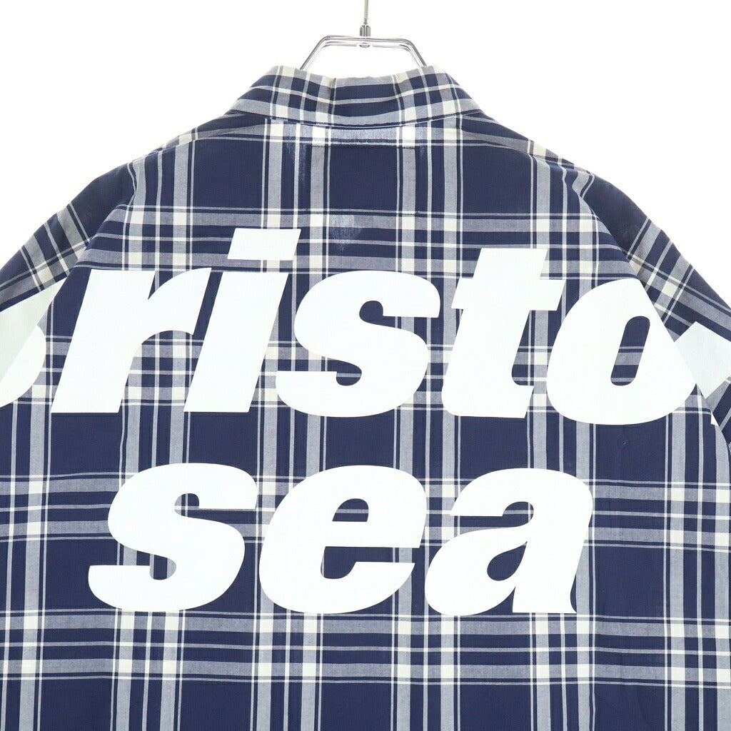 F.C.R.B./F.C.Real Bristol/FCRB(エフシーアールビー/エフシーレアルブリストル) 22SS × WIND AND BRISTOL SEA S/S BAGGY SHIRT ウィンダンシー 半袖チェックシャツ ネイビー FCRB-220153