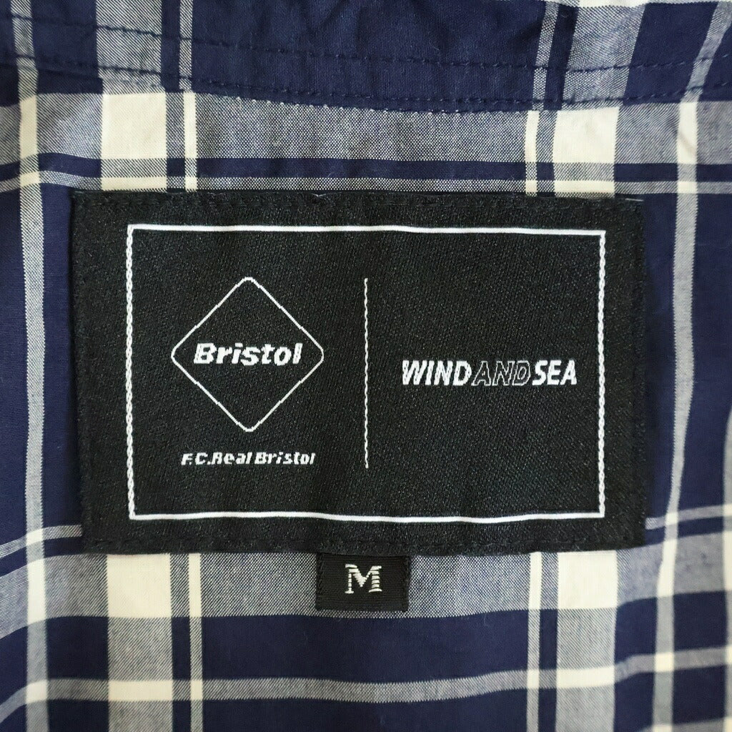 F.C.R.B./F.C.Real Bristol/FCRB(エフシーアールビー/エフシーレアルブリストル) 22SS × WIND AND BRISTOL SEA S/S BAGGY SHIRT ウィンダンシー 半袖チェックシャツ ネイビー FCRB-220153