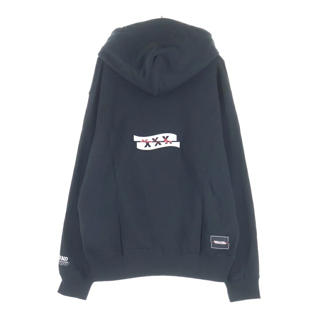 WIND AND SEA(ウィンダンシー) × GOD SELECTION XXX ゴッドセレクショントリプルエックス ロゴプリント フーディー スウェット プルオーバーパーカー ブラック WDS-XXX-SP-07