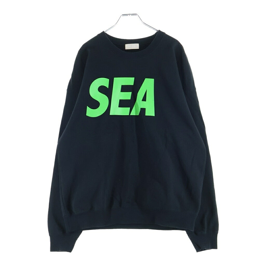 WIND AND SEA(ウィンダンシー) 22AW SEA CREW NECK BLACK シー 両面ロゴデザイン クルーネック スウェット トレーナー ブラック WDS-O-OSS-26-Q1-CS-01