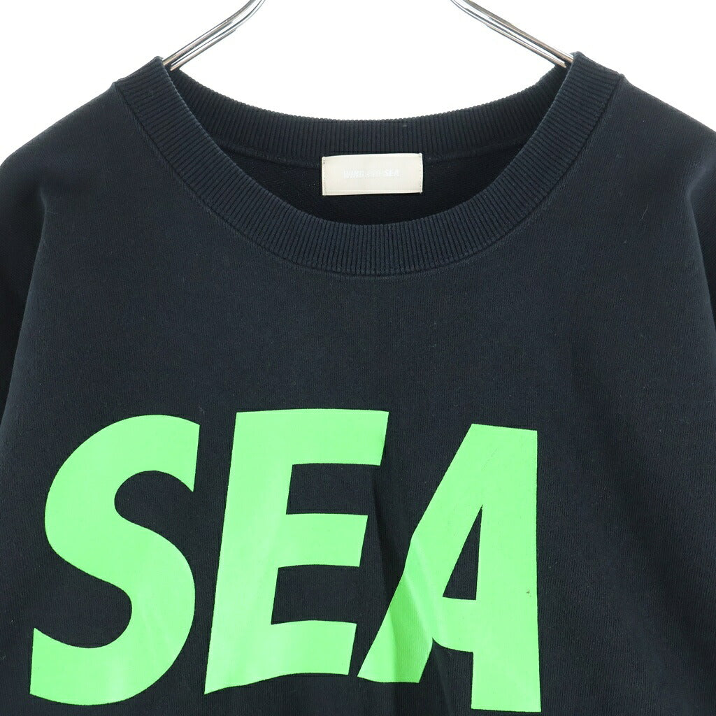 WIND AND SEA(ウィンダンシー) 22AW SEA CREW NECK BLACK シー 両面ロゴデザイン クルーネック スウェット トレーナー ブラック WDS-O-OSS-26-Q1-CS-01