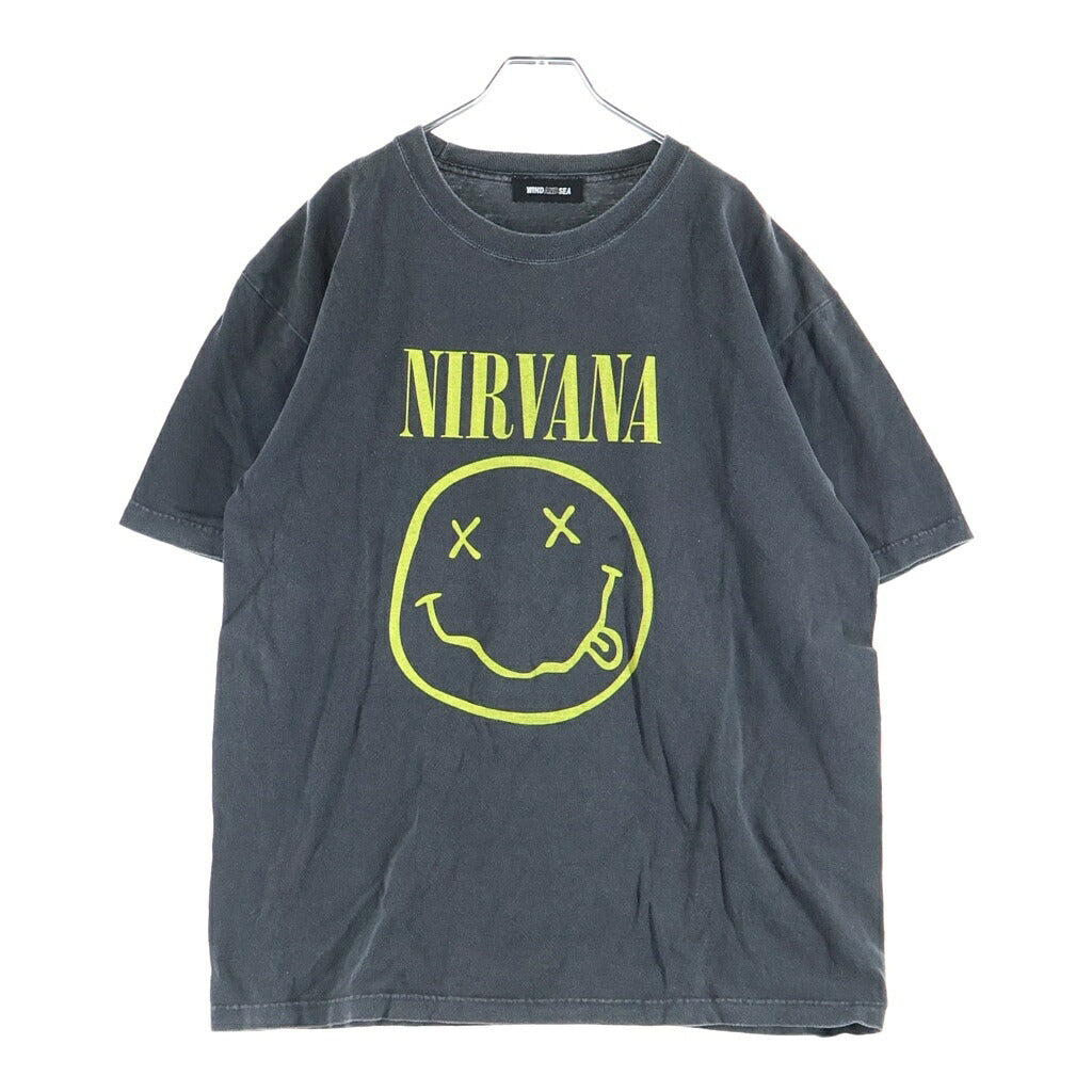 WIND AND SEA(ウィンダンシー) 25SS ×NIRVANA SMILEY TEE ニルヴァーナ スマイリー 半袖Tシャツ 半袖カットソー グレー WDS-O-NVN-25-Q4-01