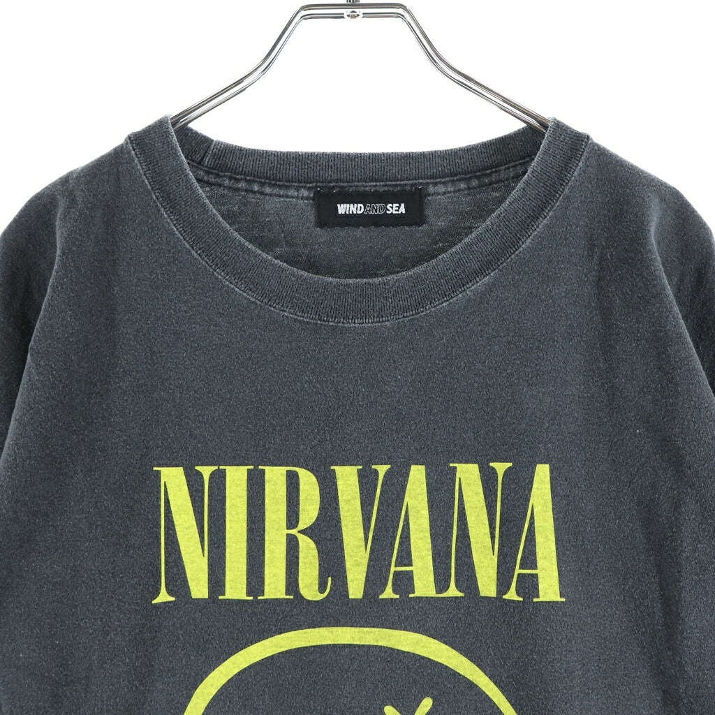 WIND AND SEA(ウィンダンシー) 25SS ×NIRVANA SMILEY TEE ニルヴァーナ スマイリー 半袖Tシャツ 半袖カットソー グレー WDS-O-NVN-25-Q4-01