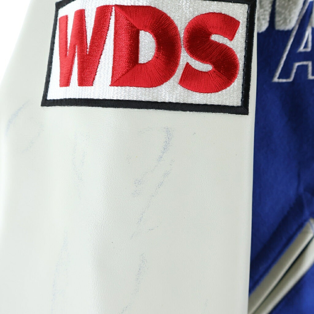WIND AND SEA(ウィンダンシー) 20AW×HYSTERIC GLAMOUR Stadium Jacket スタジャン 袖カウレザー ガールワッペン ブルー WDS-HYS-2-01