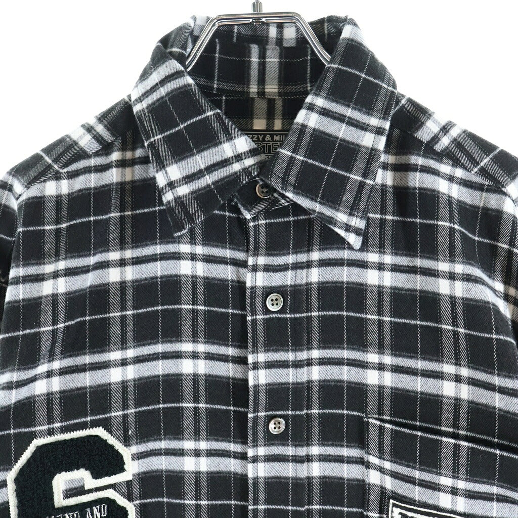 WIND AND SEA(ウィンダンシー) 22AW ×HYSTERIC GLAMOUR ヒステリックグラマー 長袖チェックシャツ ブラック/ホワイト WDS-C-HYS-23-AP-Q1-09