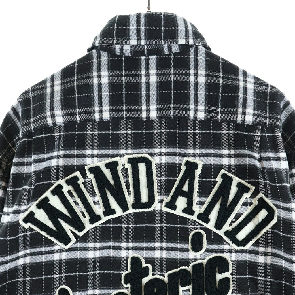 WIND AND SEA(ウィンダンシー) 22AW ×HYSTERIC GLAMOUR ヒステリックグラマー 長袖チェックシャツ ブラック/ホワイト WDS-C-HYS-23-AP-Q1-09