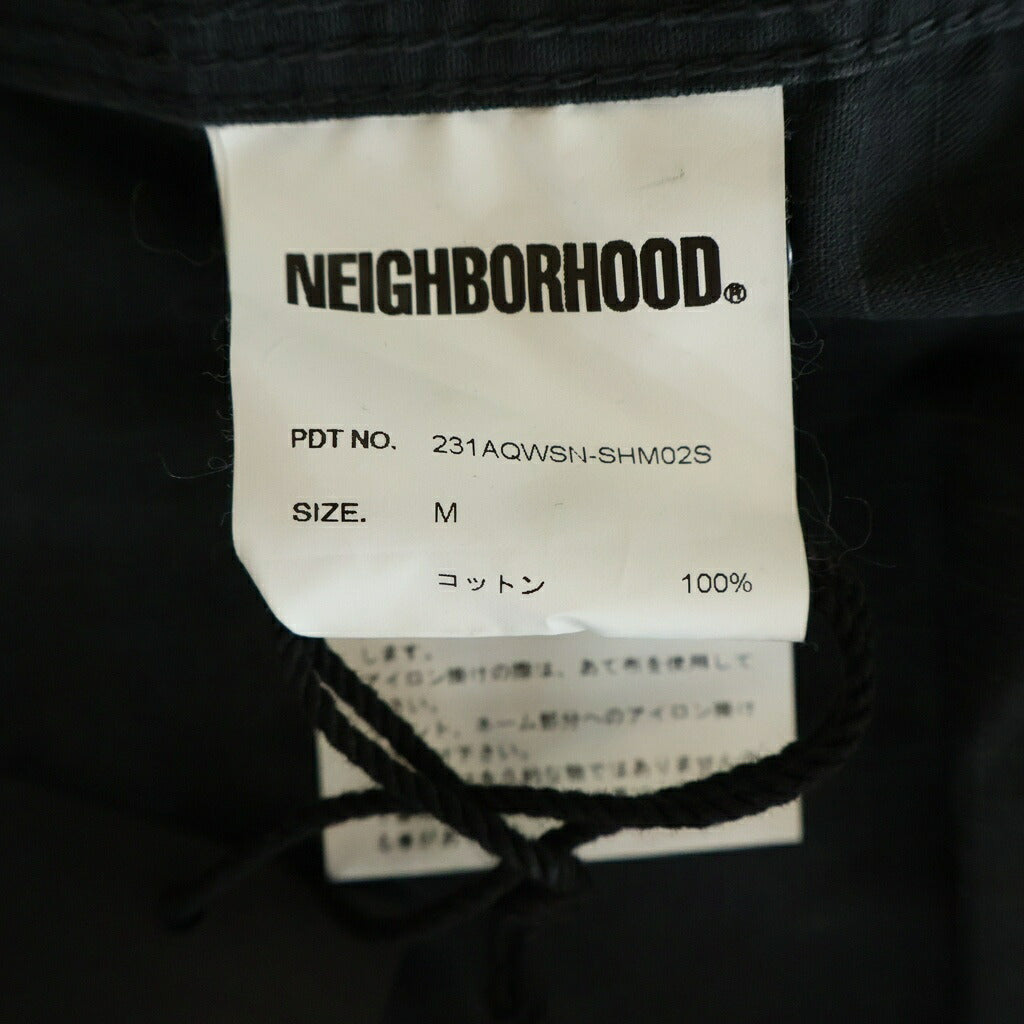 NEIGHBORHOOD(ネイバーフッド) 23SS×WIND AND SEA CAMOUFLAGE OFFICER SHIRT オフィサー 長袖シャツ カモ 迷彩 ブラック 231AQWSN-SHM02S