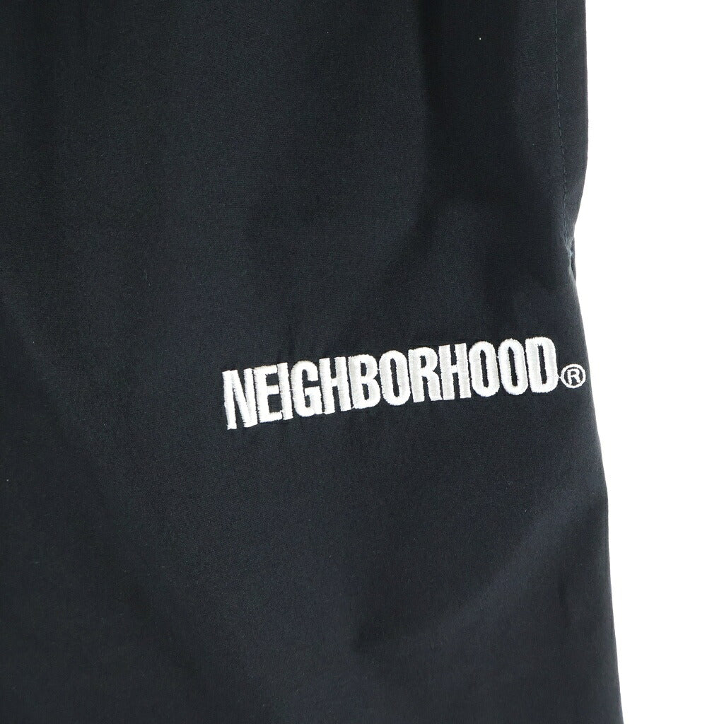 WIND AND SEA(ウィンダンシー) ×NEIGHBORHOOD ショートパンツ ハーフパンツ ナイロン フロントロゴ刺繍 ブラック 221FRWSN-PTMO1S