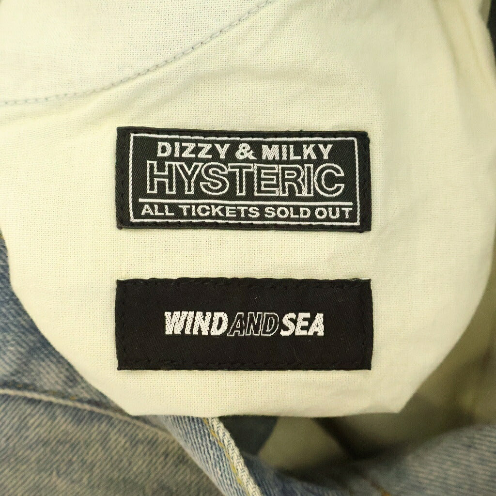 WIND AND SEA(ウィンダンシー) × HYSTERIC GLAMOUR DENIM PANTS ヒステリックグラマー パッチ付き デニムパンツ インディゴ WDS-C-HYS-24-Q2-04