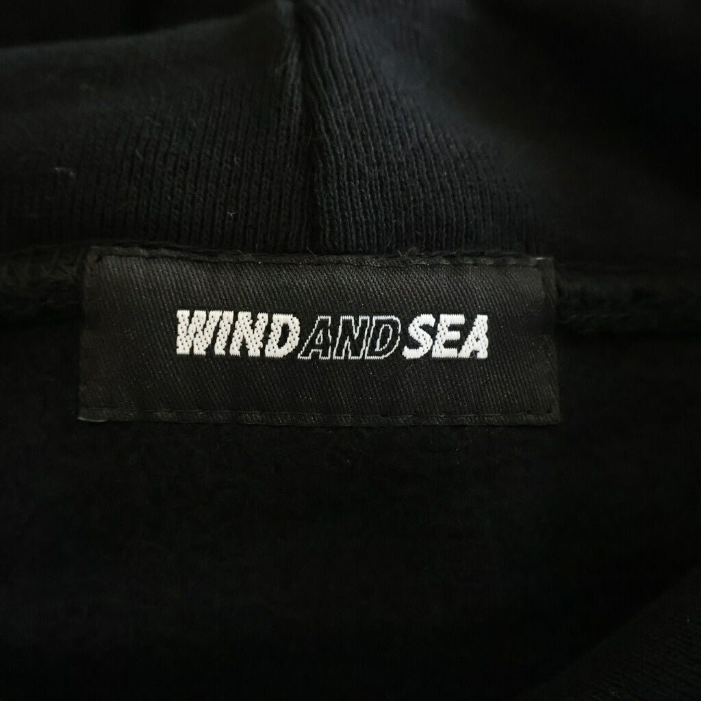 WIND AND SEA(ウィンダンシー) 3周年記念 ロゴプリント フーディー プルオーバーパーカー ブラック WDS-NKM-01